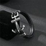 Pulseira âncora aço inoxidável preto