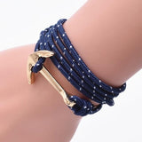 Pulseira âncora ajustável azul
