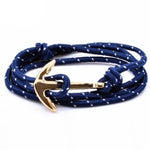 Pulseira âncora ajustável azul