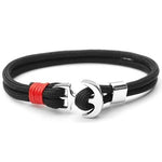 Pulseira âncora artesanal preto