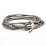 Pulseira âncora cinzenta clara cinzento