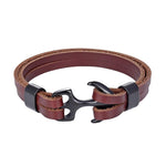 Pulseira âncora de cordão castanho preto