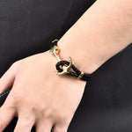 Pulseira âncora em ouro ouro / 21,5 cm