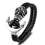 Pulseira âncora estilo punk prata