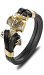 Pulseira âncora estilo viking ouro