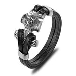 Pulseira âncora estilo viking prata