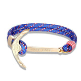 Pulseira âncora hope love azul claro