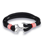 Pulseira âncora metal preto