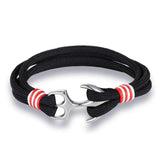 Pulseira âncora metal preto