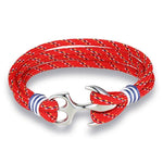 Pulseira âncora metal vermelho