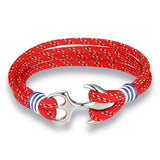 Pulseira âncora metal vermelho
