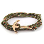 Pulseira âncora nórdica verde
