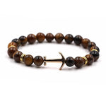 Pulseira âncora olho de tigre castanho
