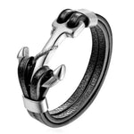Pulseira âncora prata preto