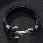 Pulseira âncora prata preto