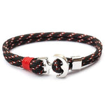 Pulseira âncora preta e vermelha preto