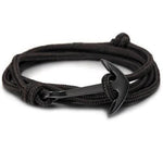 Pulseira âncora preta preto