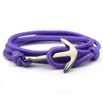 Pulseira âncora roxa púrpura