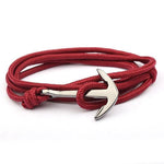 Pulseira âncora vermelha vermelho escuro