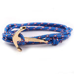 Pulseira âncora viking azul-claro azul