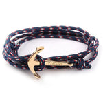 Pulseira âncora viking azul escuro azul escuro