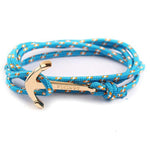 Pulseira âncora viking turquesa azul