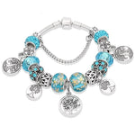 Pulseira árvore da vida azul