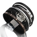 Pulseira árvore da vida em couro preto valor por defeito título