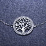 Pulseira árvore da vida metal prateado valor por defeito título