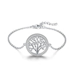 Pulseira árvore da vida metal prateado valor por defeito título