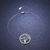 Pulseira árvore da vida metal prateado valor por defeito título