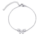Pulseira borboleta aço inoxidável prata