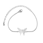 Pulseira borboleta ajustável prata