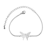 Pulseira borboleta ajustável prata