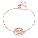 Pulseira borboleta amor ouro rosa