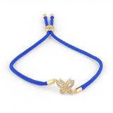 Pulseira borboleta de verão azul / dourado