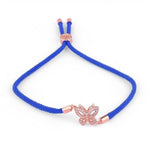 Pulseira borboleta de verão azul / ouro rosa
