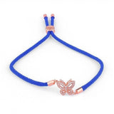 Pulseira borboleta de verão azul / ouro rosa