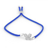 Pulseira borboleta de verão azul / prateado