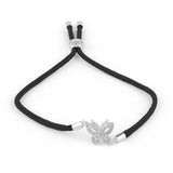 Pulseira borboleta de verão preto / prateado