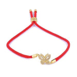 Pulseira borboleta de verão vermelho / dourado