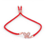 Pulseira borboleta de verão vermelho / ouro rosa