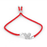 Pulseira borboleta de verão vermelho / prateado