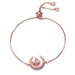 Pulseira borboleta lua ouro rosa