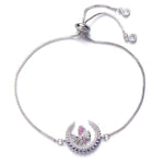 Pulseira borboleta lua prata