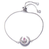 Pulseira borboleta lua prata