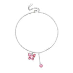 Pulseira borboleta simples rosa