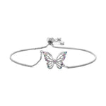 Pulseira borboleta zircónia prata