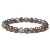 Pulseira brilhante de labradorita cinzento / 17cm