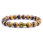 Pulseira buda olho de tigre amarelo / 17 cm